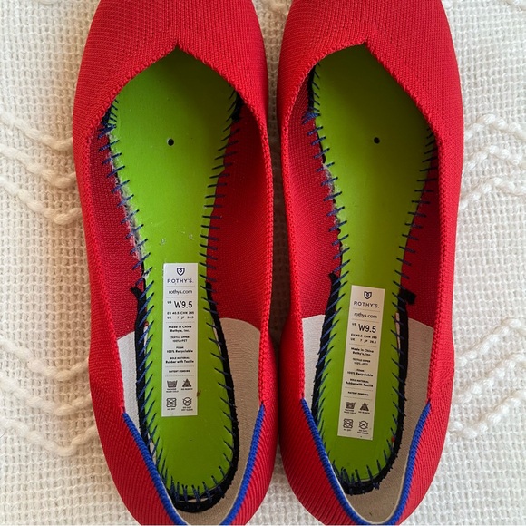 Rothy’s Red Flats Size 9.5 - Picture 8 of 12